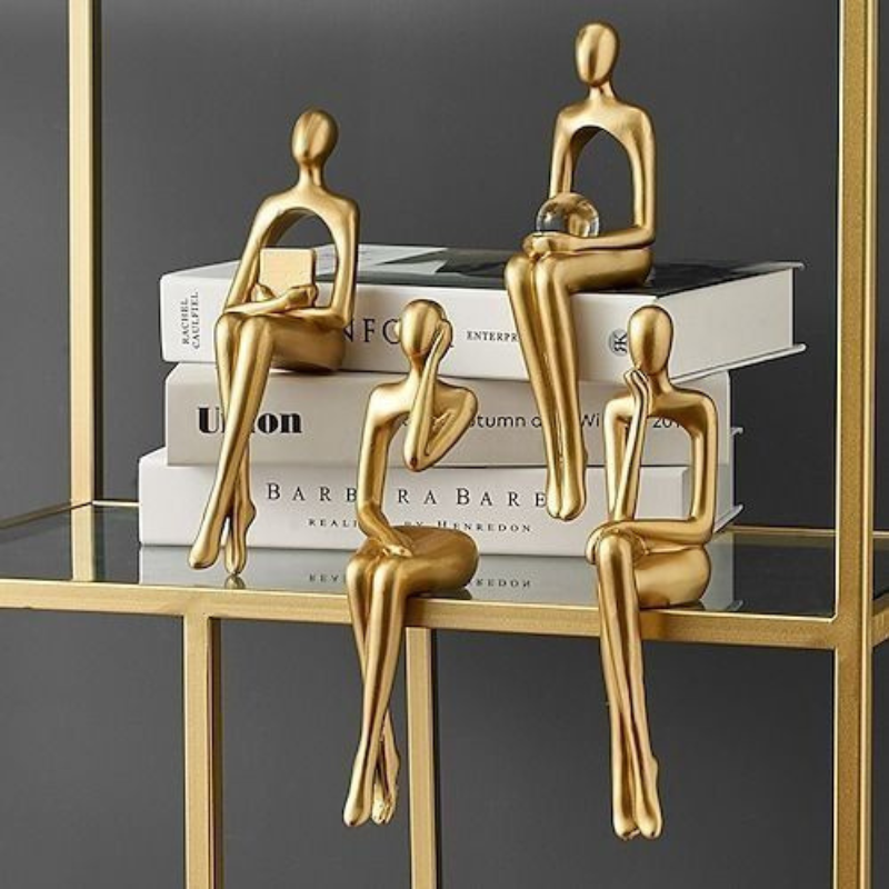 Elegant Gold Thinker Figurines