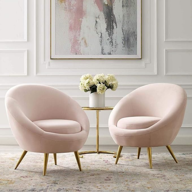 Modern Velvet Accent Chairs (Set of 2)