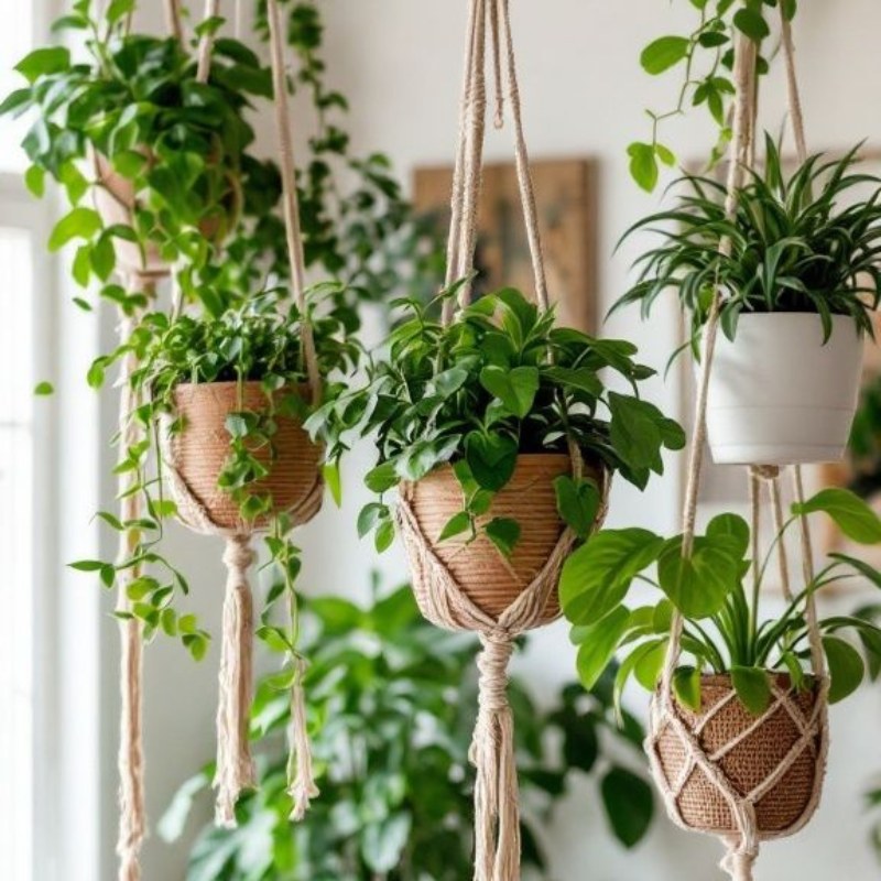 Macrame Hanging Planter Set